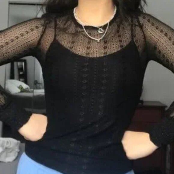 Dynamite | Tops | Dynamite Black Lace Longsleeve Top | Small - Picture 2 of 2